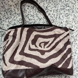 Cute brown and tan zebra print work bag